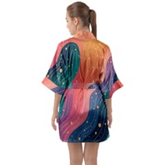 Half Sleeve Satin Kimono  