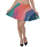 Art Abstract Pattern Velvet Skater Skirt