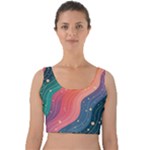 Art Abstract Pattern Velvet Crop Top