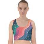 Art Abstract Pattern Velvet Racer Back Crop Top