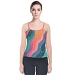 Art Abstract Pattern Velvet Spaghetti Strap Top