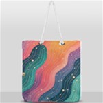 Art Abstract Pattern Full Print Rope Handle Tote (Large)