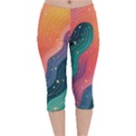 Art Abstract Pattern Velvet Capri Leggings 