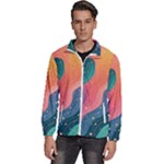 Art Abstract Pattern Men s High Neck Windbreaker