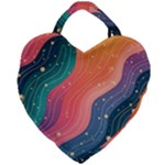 Art Abstract Pattern Giant Heart Shaped Tote