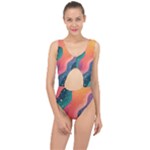 Art Abstract Pattern Center Cut Out Swimsuit