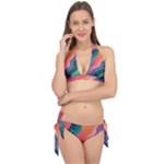 Art Abstract Pattern Tie It Up Bikini Set