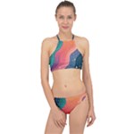 Art Abstract Pattern Halter Bikini Set