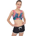 Art Abstract Pattern V-Back Sports Bra