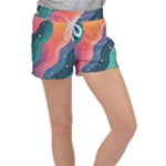 Art Abstract Pattern Women s Velour Lounge Shorts