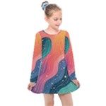 Art Abstract Pattern Kids  Long Sleeve Dress