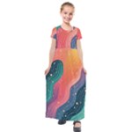 Art Abstract Pattern Kids  Short Sleeve Maxi Dress