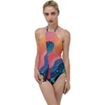 Art Abstract Pattern Go with the Flow One Piece Swimsuit