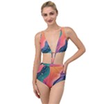 Art Abstract Pattern Tied Up Two Piece Swimsuit