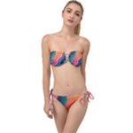 Art Abstract Pattern Twist Bandeau Bikini Set