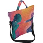 Art Abstract Pattern Fold Over Handle Tote Bag