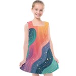 Art Abstract Pattern Kids  Cross Back Dress