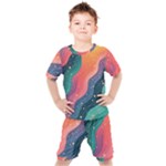 Art Abstract Pattern Kids  T-Shirt and Shorts Set