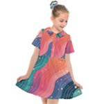 Art Abstract Pattern Kids  Short Sleeve Shirt Dress