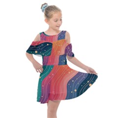 Kids  Shoulder Cutout Chiffon Dress 