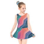 Art Abstract Pattern Kids  Skater Dress Swimsuit