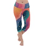 Art Abstract Pattern Lightweight Velour Capri Yoga Leggings