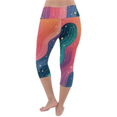 Lightweight Velour Capri Yoga Leggings 