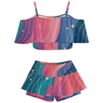 Art Abstract Pattern Kids  Off Shoulder Skirt Bikini