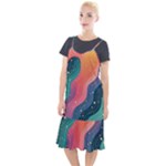 Art Abstract Pattern Camis Fishtail Dress