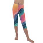 Art Abstract Pattern Kids  Lightweight Velour Capri Leggings 