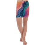 Art Abstract Pattern Kids  Lightweight Velour Capri Yoga Leggings