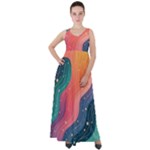 Art Abstract Pattern Empire Waist Velour Maxi Dress