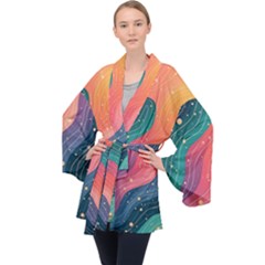 Long Sleeve Velvet Kimono  