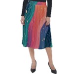 Art Abstract Pattern Classic Velour Midi Skirt 