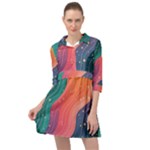 Art Abstract Pattern Mini Skater Shirt Dress