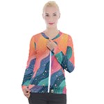 Art Abstract Pattern Casual Zip Up Jacket