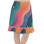 Art Abstract Pattern Fishtail Chiffon Skirt