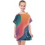 Art Abstract Pattern Kids  One Piece Chiffon Dress