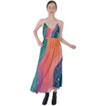 Art Abstract Pattern Tie Back Maxi Dress