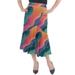 Art Abstract Pattern Midi Mermaid Skirt