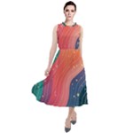 Art Abstract Pattern Round Neck Boho Dress