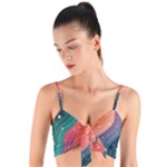 Art Abstract Pattern Woven Tie Front Bralet