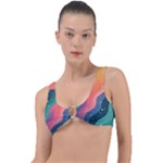 Art Abstract Pattern Ring Detail Bikini Top