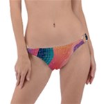 Art Abstract Pattern Ring Detail Bikini Bottoms