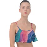 Art Abstract Pattern Frill Bikini Top