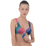 Art Abstract Pattern Front Tie Bikini Top