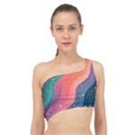 Art Abstract Pattern Spliced Up Bikini Top 