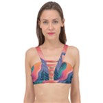 Art Abstract Pattern Cage Up Bikini Top