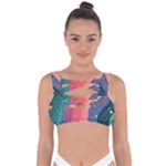 Art Abstract Pattern Bandaged Up Bikini Top