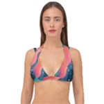 Art Abstract Pattern Double Strap Halter Bikini Top